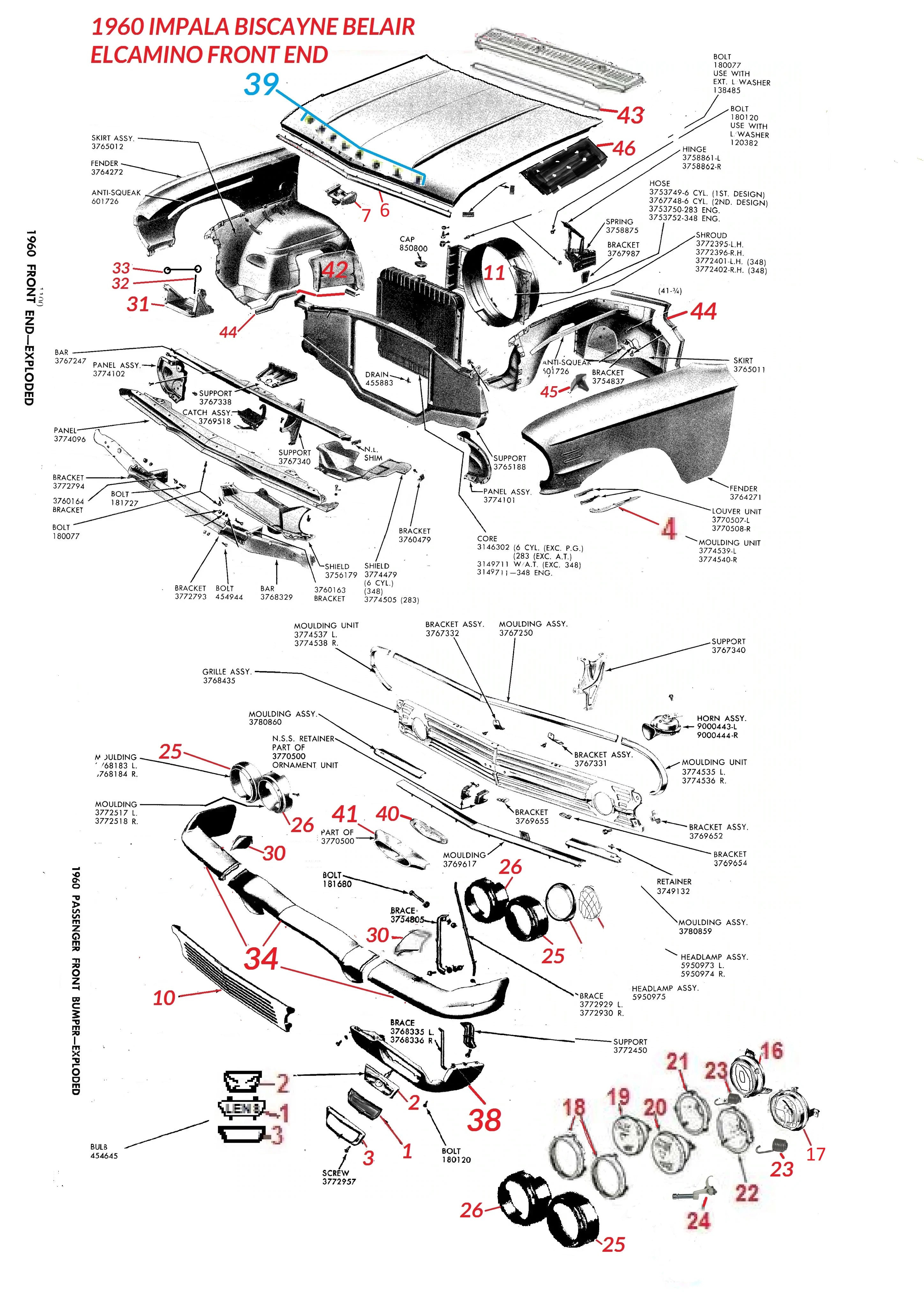 60 IMPALA BEL AIR BISCAYNE FRONT END PARTS – Chicago Muscle Car