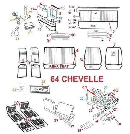 64 CHEVELLE INTERIOR SEAT COVERS & DOOR PANELS