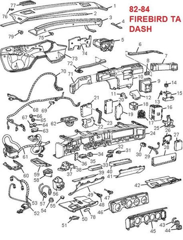 82-84 FIREBIRD TRANS AM DASH PARTS