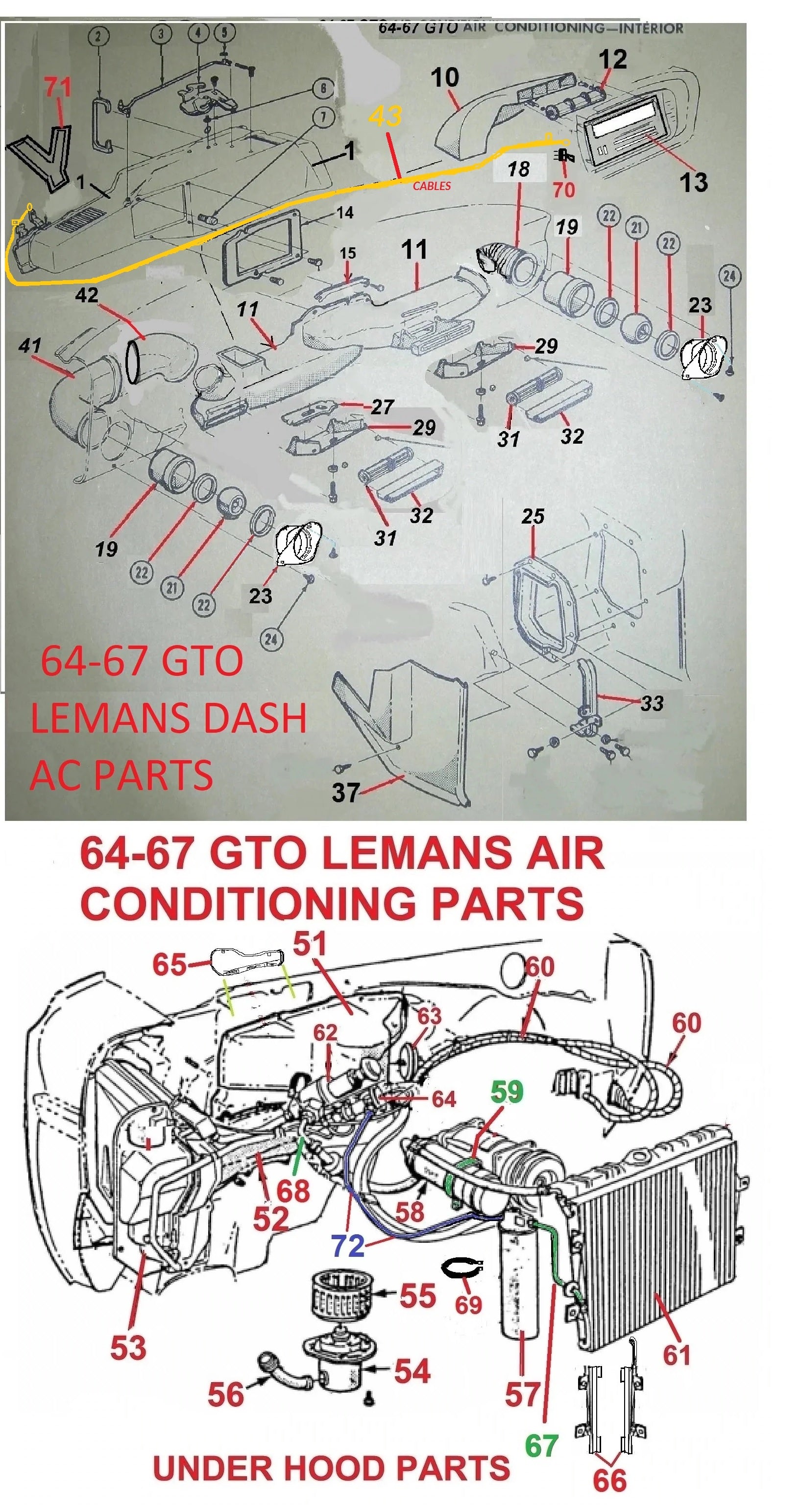 1964 - 1967 GTO LEMANS AC DASH & FIREWALL PARTS – Chicago Muscle Car Parts  , Inc.