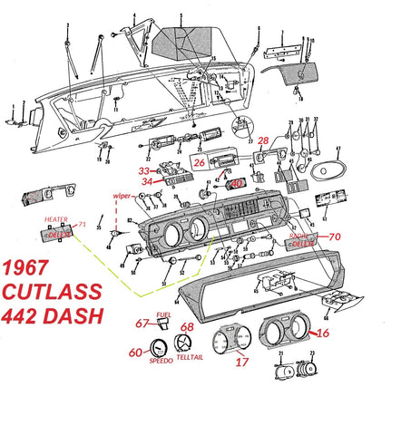 67 CUTLASS 442 DASH PARTS