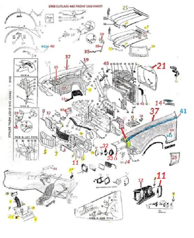 68 CUTLASS 442 FRONT END