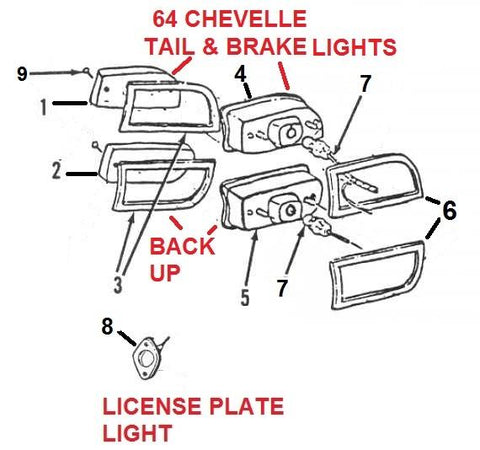 1964 CHEVELLE MALIBU TAIL LIGHTS