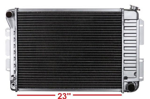 RADIATOR, 23", 4 ROW, MT, REPLACEMENT, NEW, 67-69 Cam FB 68-74 NOVA