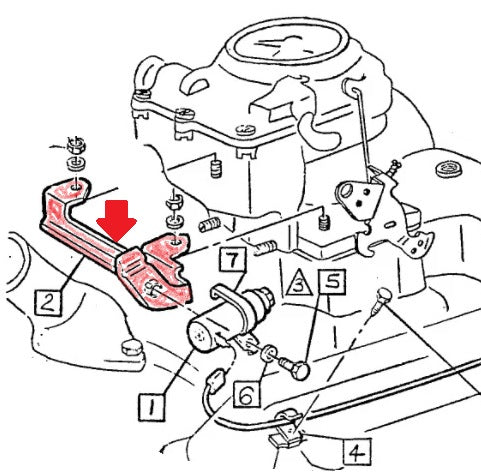 IDLE STOP SOLENOID BRACKET ,USED 68-70 CHEVY