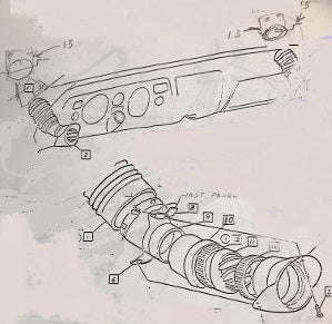 DASH VENT ADAPTER TUBE ,LEFT, NOAC USED 69 CHEVELLE