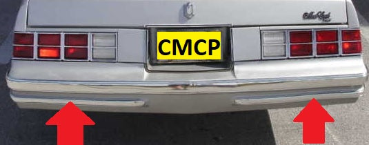 REAR BUMPER CHROME STRIPS, LOWER, PR, 78-80 MONTE CARLO