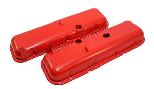 VALVE COVERS, ORANGE, BIG BLOCK, REPRO, PAIR, 65-72 CHEVY