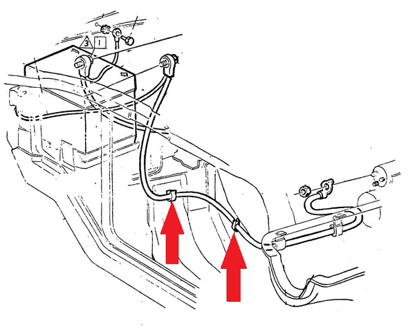 BATTERY CABLE CLIP, CABLE TO ALT BRACKET, NEW, 67-72 CHEVY
