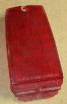 TAIL LIGHT LENS, UPPER, BMP, 63 DEVILLE, RED, USED, EACH, LH & RH, IN BUMPER