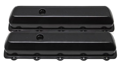 VALVE COVERS, BLACK, REPRO, PAIR, NEW, 2 1/4" TALL