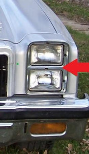 HEADLIGHT BEZEL ,LEFT SQUARE USED 76 77 ELCAMINO MALIBU