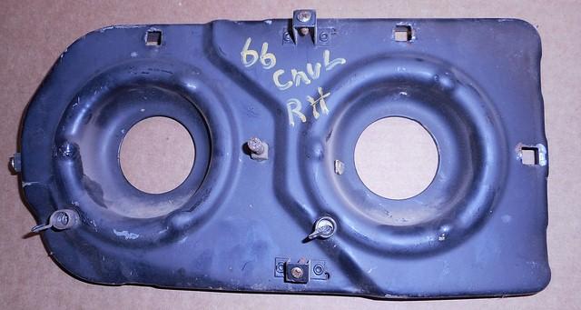 HEADLIGHT BACKING PLATE ,RIGHT USED 66 CHEVELLE