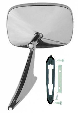 DOOR MIRROR ,70-2 CH MC NV, 70 IM SQ CHROME, w/MOUNTING HARDWARE, LH OR RH