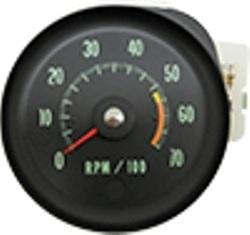 DASH TACH, 5.5K REDLINE, GREEN FACE, NEW, 70 CHEVELLE