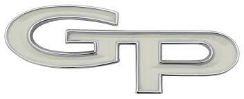 GRILLE OR HEADLIGHT COVER EMBLEM, "GP", REPRO