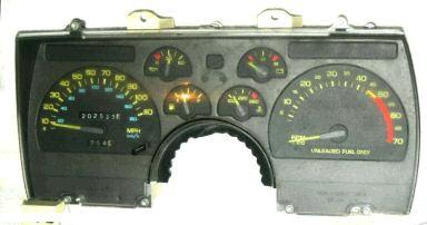 DASH GAUGES CLUSTER, 90-92 CA, w/TACH SPEEDO AMP GAS TEMP TP