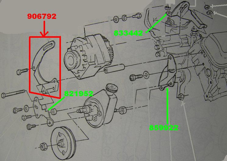 FRONT ALTERNATOR BRACKET, V8, 71-5 TA, w/PS