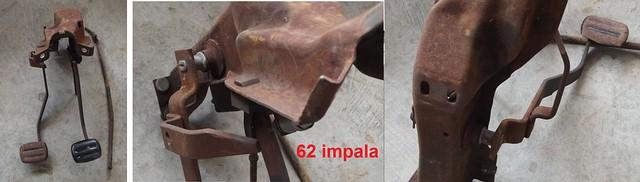 CLUTCH & BRAKE PEDALS, USED, 62 IMPALA BELAIR BISCAYNE