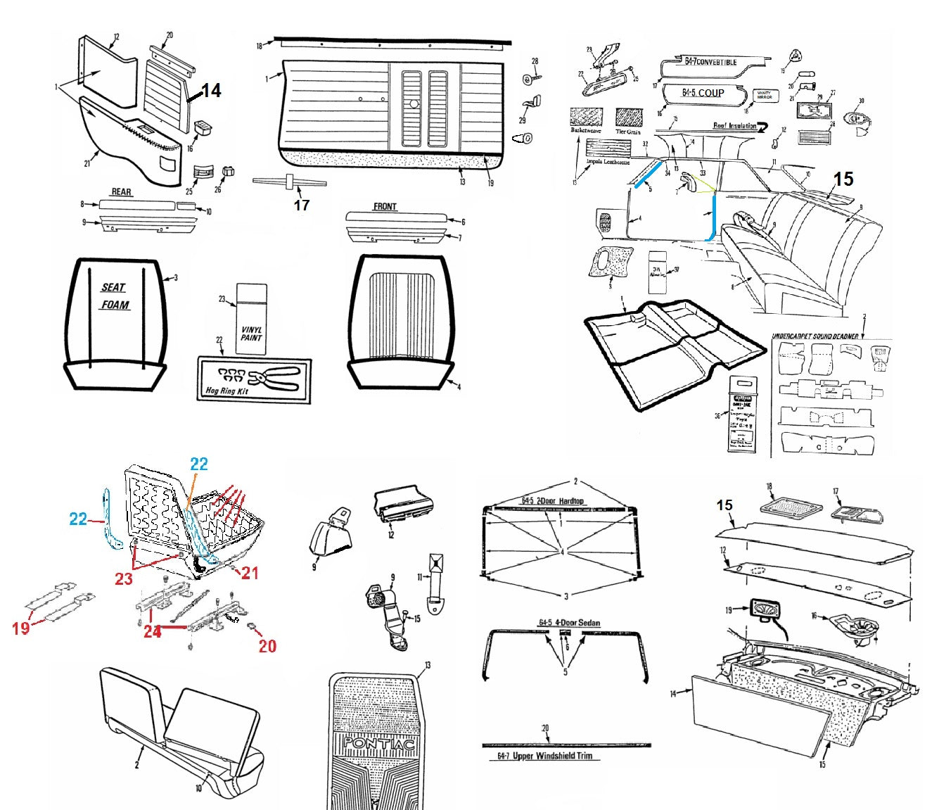 ENTERED 1964 GTO INTERIOR, DRAWING